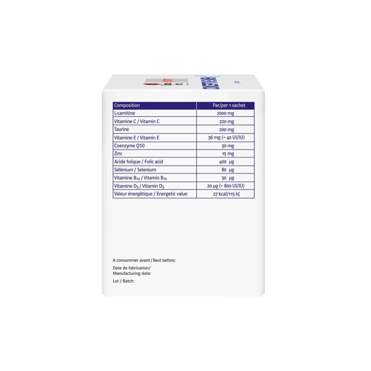 Illustration of the product packaging Doppelherz system CONCEPTIVE MEN side view left